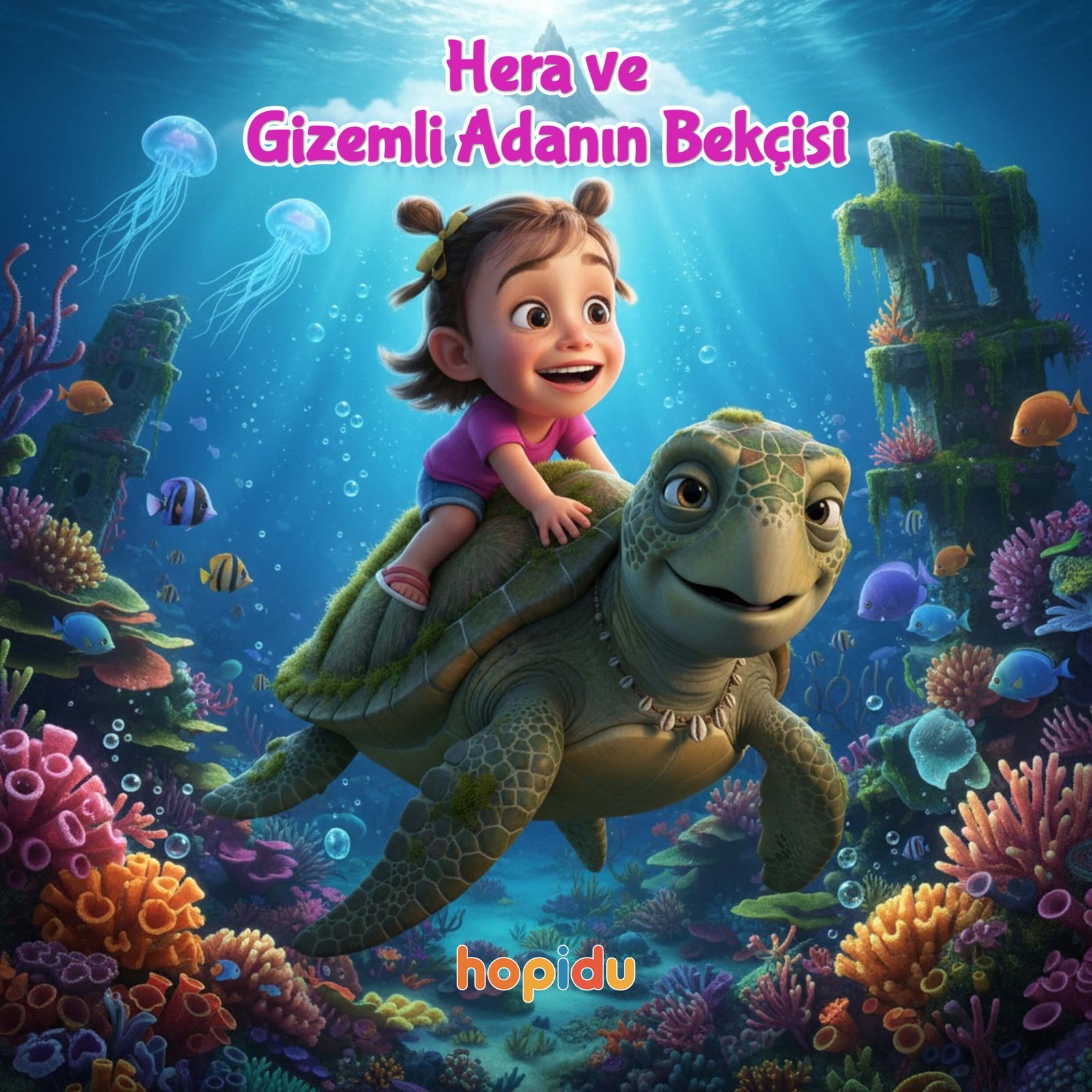 Kişiye özel çocuk hikaye kitabı illüstrasyonu